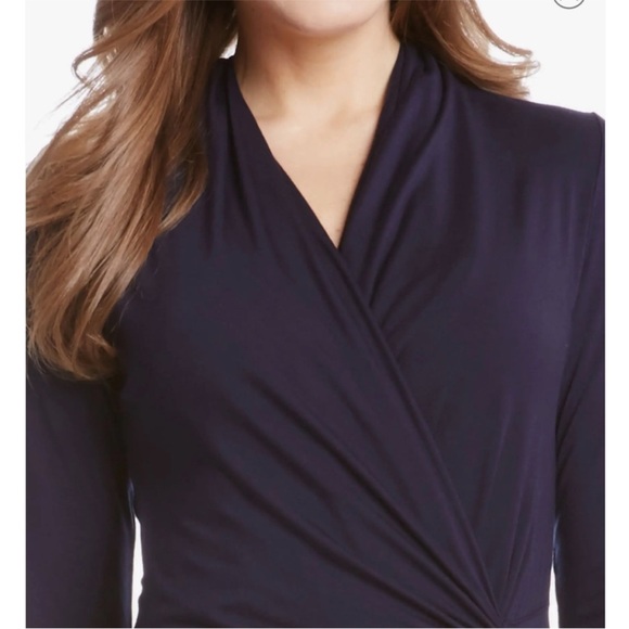 Elegant Karen Kane Black Wrap Up Women's Dress - Picture 4 of 6